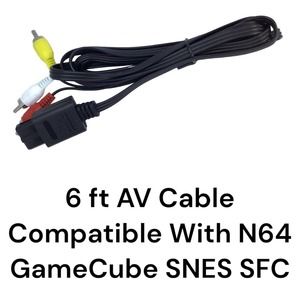 New 6 ft AV Audio Video Cable Compatible Nintendo 64 Super NES GameCube SNES